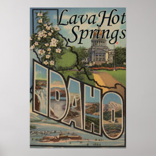 Lava Hot Springs, Idaho - Large Letter Scenes Poster