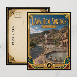 Lava Hot Springs Idaho Vintage Art Deco Golden Age Postcard