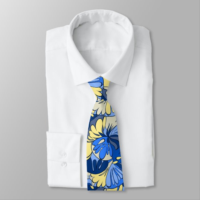 Lava Lamp Floral Retro Single-side Printed Tie (Tied)