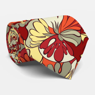 Lava Lamp Floral Retro Two-sided Tie