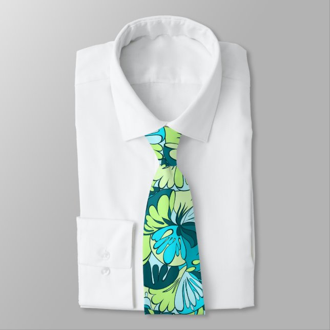 Lava Lamp Floral Retro Two-sided Tie (Tied)