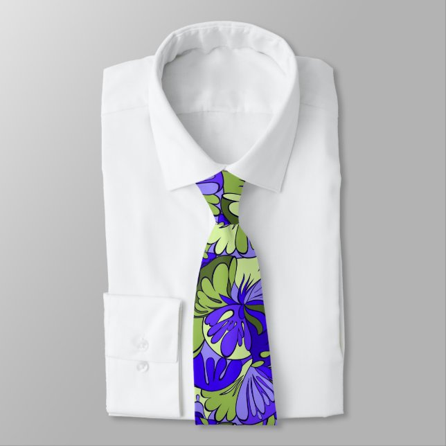 Lava Lamp Floral Retro Two-sided Tie (Tied)
