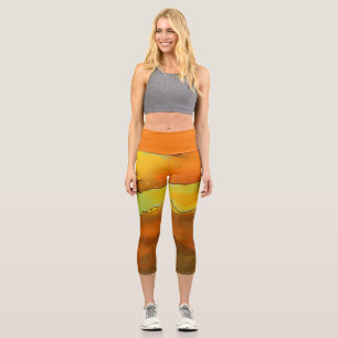 Lava Lamp, Orange and Yellows  Capri Leggings