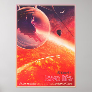 LAVA LIFE at Planet 55 Cancri e NASA JPL Space Poster