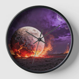 Lava Moon Fantasy Wall Clock