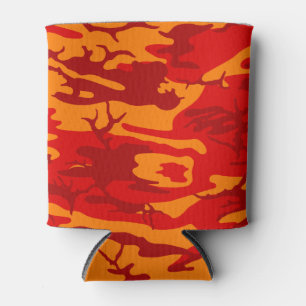 Lava Red Camo Can Cooler