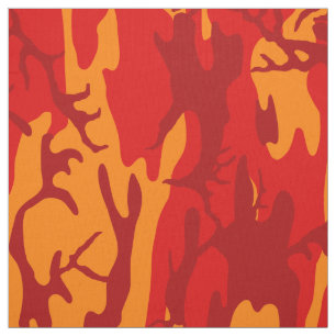 Lava Red Camo Fabric