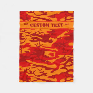 Lava Red Camo w/ Custom Text Fleece Blanket