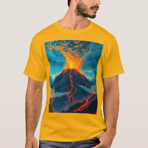 lava rivers flowing down jagged mountains T-Shirt