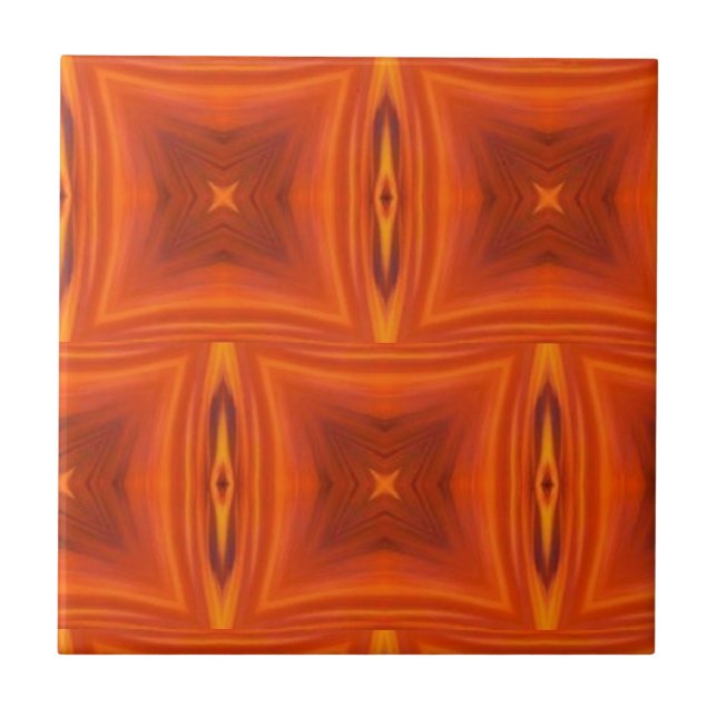 Lava rock flame orange dark broken ceramic tile (Front)