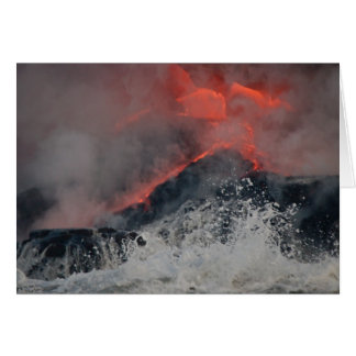 Lava spills into the sea