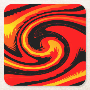 Lava   square paper coaster