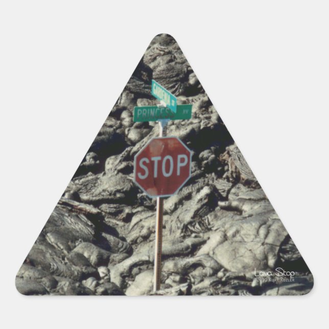 Lava Stop Photo Triangle Sticker (Front)