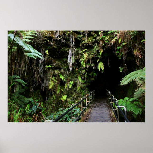 lava tube kilauea crater big island volcano poster (Front)