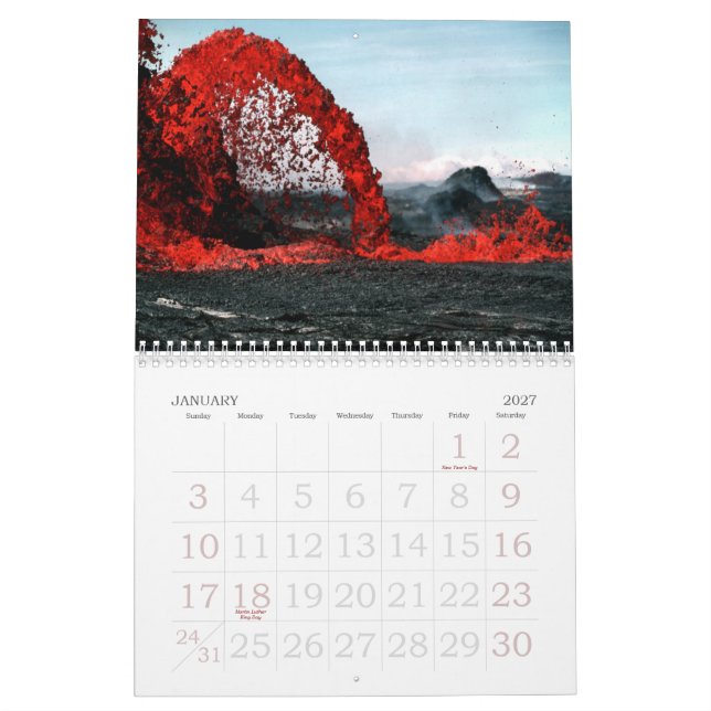 Lava Volcano Wall Calendar (Jan 2027)