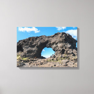 Lava window at Dimmuborgir, Myvatn area - Iceland Canvas Print