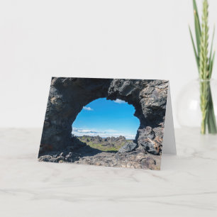 Lava window at Dimmuborgir, Myvatn area - Iceland Card