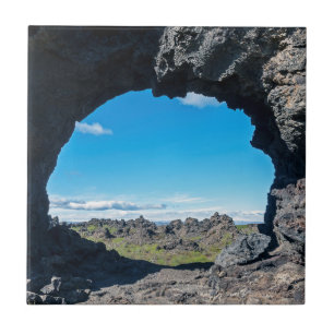 Lava window at Dimmuborgir, Myvatn area - Iceland Ceramic Tile