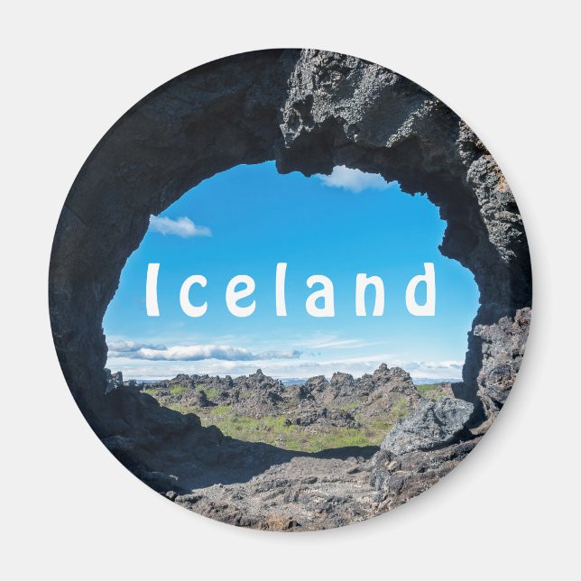 Lava window at Dimmuborgir, Myvatn area - Iceland Magnet (Front)