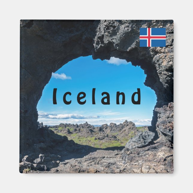 Lava window at Dimmuborgir, Myvatn area - Iceland Magnet (Front)
