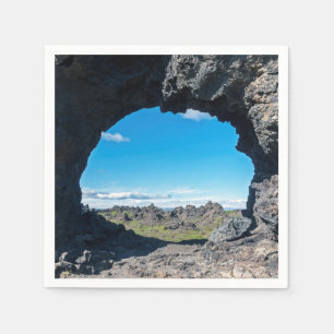 Lava window at Dimmuborgir, Myvatn area - Iceland Napkin