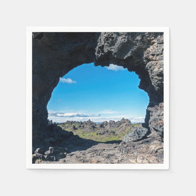 Lava window at Dimmuborgir, Myvatn area - Iceland Napkin (Front)