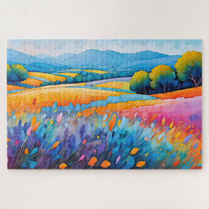 "Lavande Serenité". Wide Landscape Provence Jigsaw Puzzle