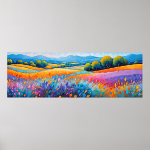 "Lavande Serenité". Wide Landscape Provence Poster
