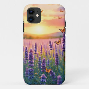 Lavander and Butterflies at Dusk  iPhone 11 Case