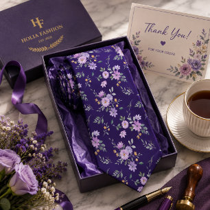 Lavander Floral Tie