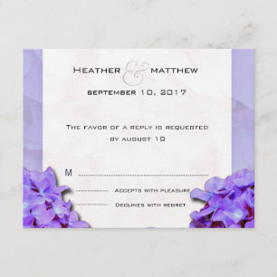 Lavander Hydrangeas RSVP Card