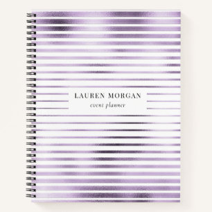 lavander metallic stripes monogram Notebook