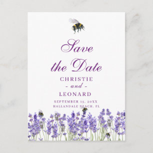 Lavander Purple Simple Save The Date Postcard