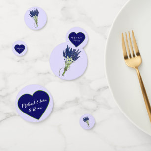 Lavandula Lavender Floral Purple Heart Wedding Confetti