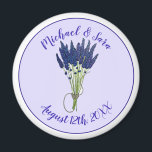 Lavandula Lavender Floral Purple Wedding Favor Magnet<br><div class="desc">Design features an original marker illustration of a bunch of purple lavender, an garden staple popular as an ornamental plant and culinary herb. Used fresh, dried, and as an essential oil in medicine and cosmetics, the perennial lavender (lavandula) flower is known for its fragrant scent. This floral design is also...</div>
