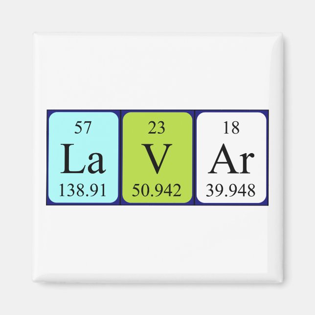 Lavar periodic table name magnet (Front)