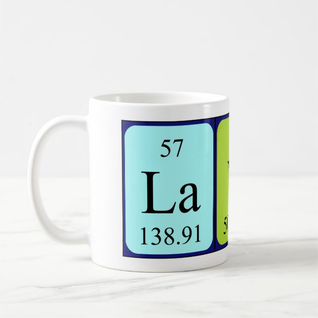 Lavar periodic table name mug (Left)