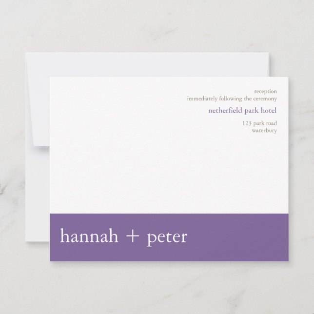 Lavendar Banner :: Reception Invitation (Front)
