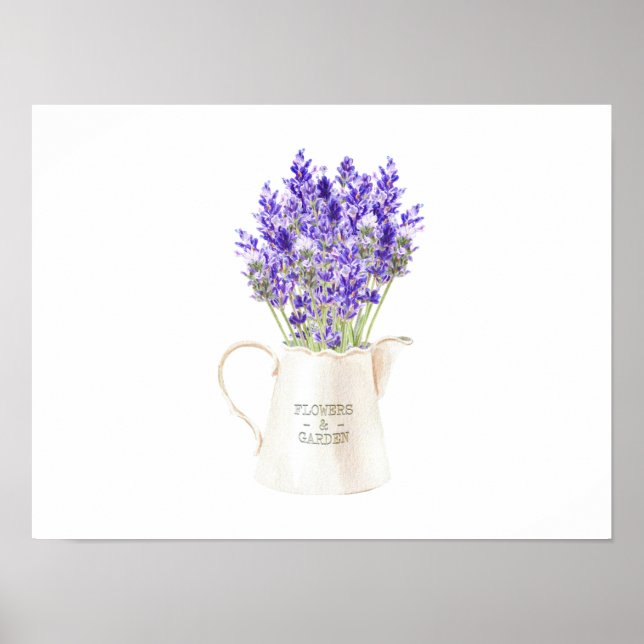 Lavendar Bouquet in a Jug Poster (Front)