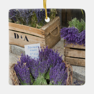 Lavendar for sale, Provence, France Ceramic Ornament