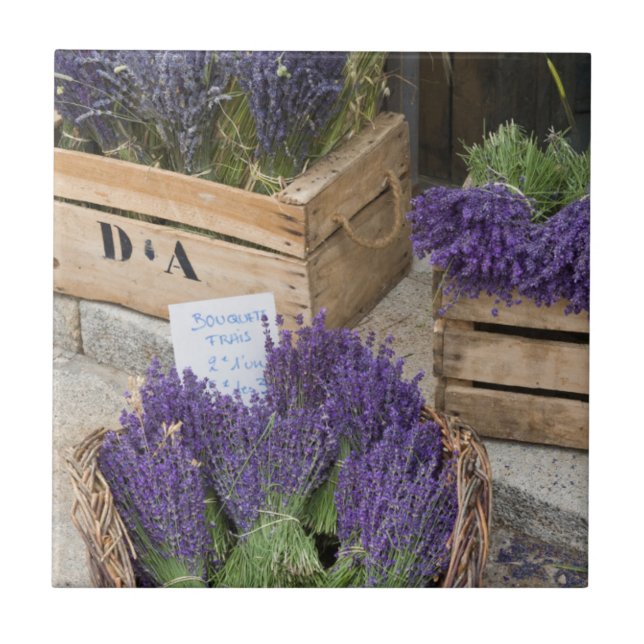 Lavendar for sale, Provence, France Ceramic Tile (Front)
