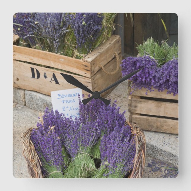 Lavendar for sale, Provence, France Square Wall Clock (Front)