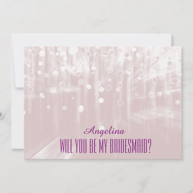 Lavendar Glitter Will you be my bridesmaid? Invitation (Front)