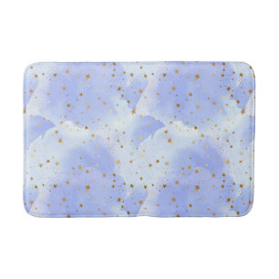 Lavendar Golden Star Pattern Bath Mat