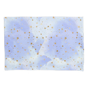 Lavendar Golden Star Pattern Pillowcase