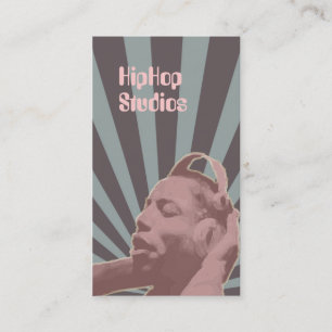 Lavendar Hip Hop Headphones Business Card Template