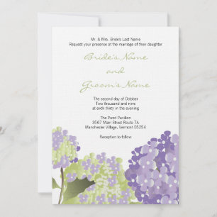 Lavendar Hydrangea Wedding Invitation