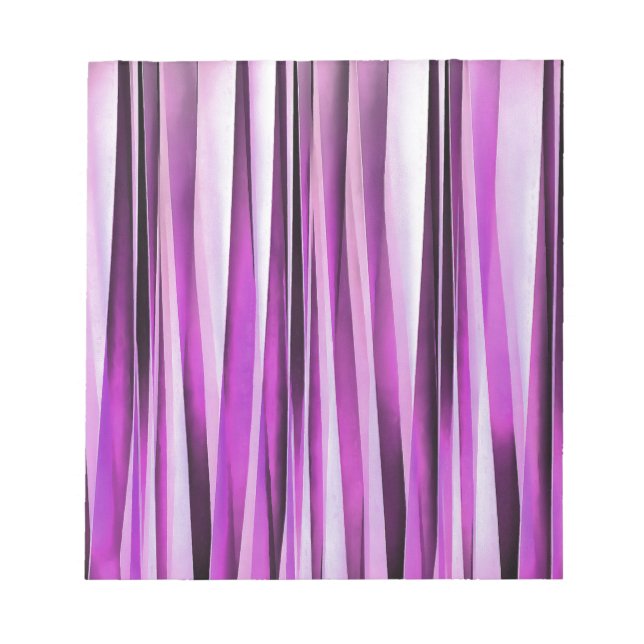 Lavendar, Iris and Grape Stripy Pattern Notepad (Front)