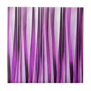 Lavendar, Iris and Grape Stripy Pattern Tile