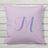 Lavendar Monogram 20x20 Outdoor Pillow